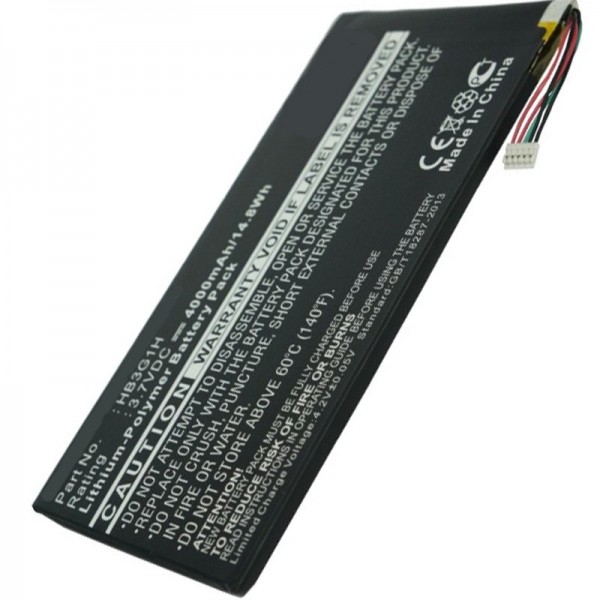 Huawei HB3G1H pour Huawei Mediapad, batterie réplique MediaPad S7-301w