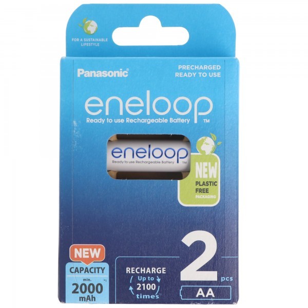 Pile Panasonic AA eneloop 2 plaquettes BK-3MCCE / 2B et 1 AccuCell AccuSafe