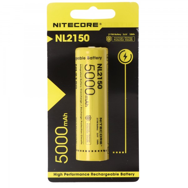 Batterie Nitecore Li-Ion type 21700 - 5000mAh - NL2150