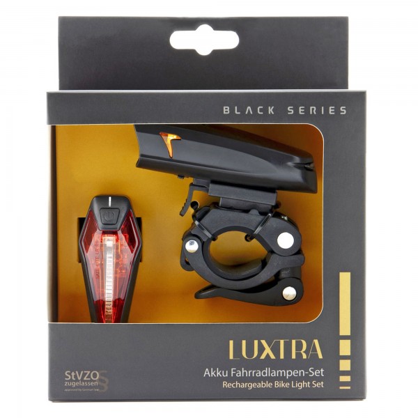 Éclairage de vélo LED Luxtra max.30 Lux, avec batterie et câble de chargement USB, étanche IPX5