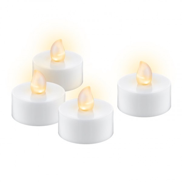 Ensemble de 4 bougies chauffe-plat à LED Goobay avec minuterie - une solution d'éclairage merveilleuse et sûre pour de nombreux domaines tels que les maisons et les loggias, les bureaux ou les écoles