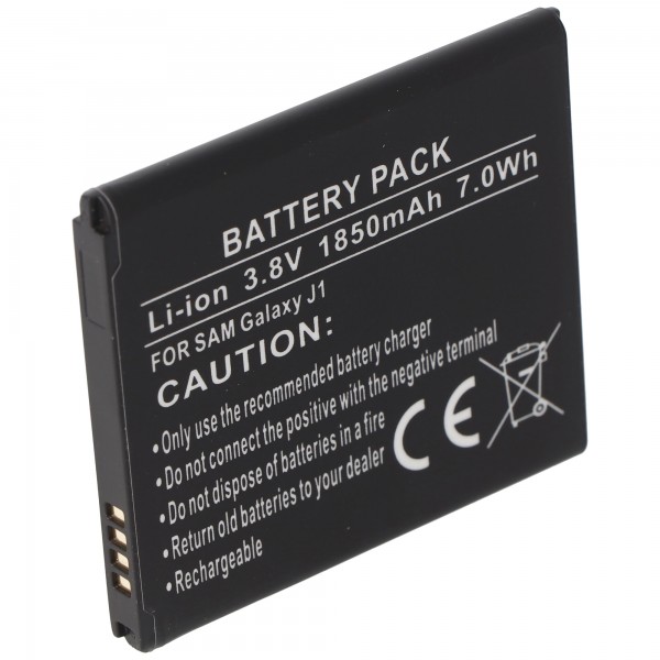 AccuCell batterie adaptée pour le Samsung Galaxy J1 batterie EB-BJ100CBE batterie EB-BJ100CBZ