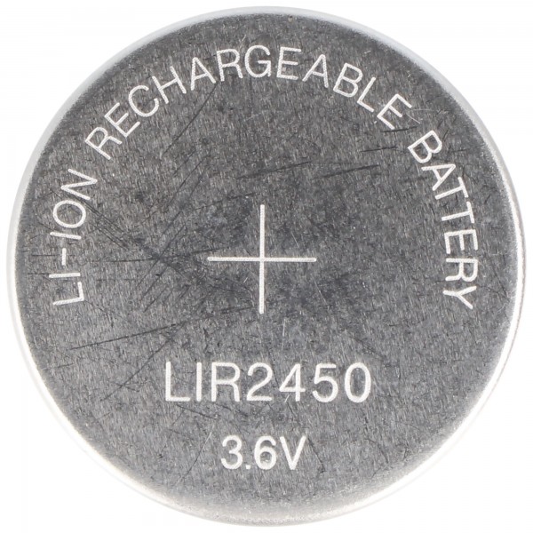 LIR2450 la batterie Li-Ion rechargeable avec max. Capacité de 120 mAh, 3,6 volts 0,43 Wh
