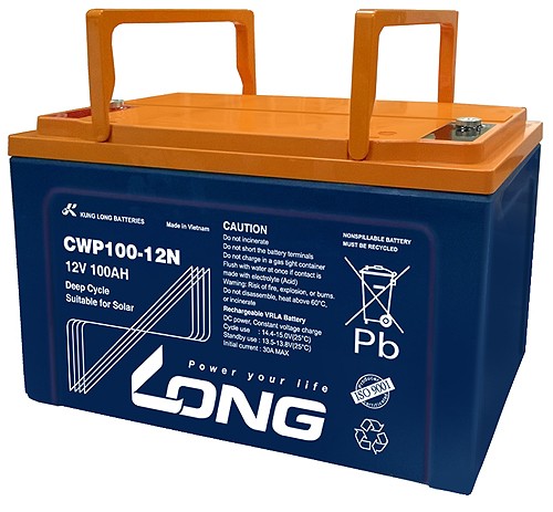 Kung Long CWP100-12N F8 Green Power Batterie solaire plomb-polaire, 12V, 100Ah, filetage interne M6