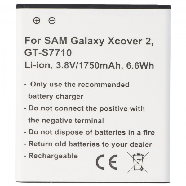 Batterie compatible pour Samsung Galaxy XCover 2 compatible avec EB485159LU