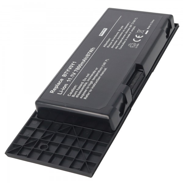 Batterie pour Dell Alienware série M17x R3, Li-ion, 11.1V, 7800mAh, 86.6Wh, noir