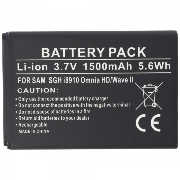 Batterie AccuCell pour Samsung SGH-i8910, EB504465VUCSTD, GT-I6410HKAVD2