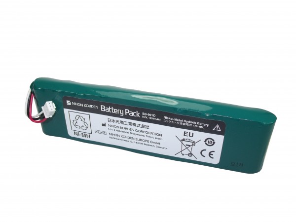 Batterie rechargeable NiMH d'origine Nihon Kohden Cardiofax S, ECG-1250 - type SB901D