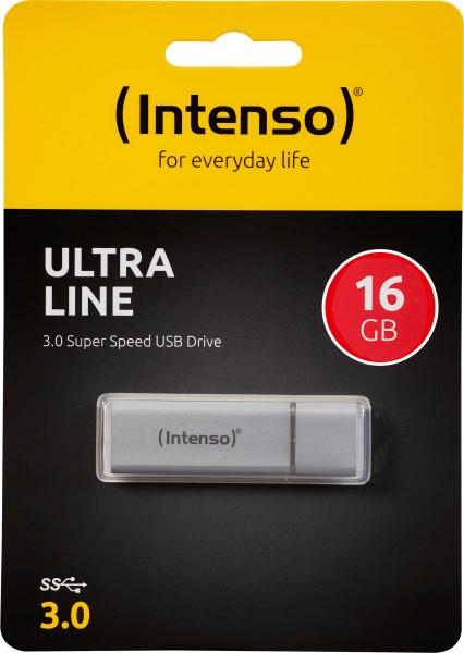Clé USB 3.0 Intenso 16 Go, Ultra Line, argent type A, (R) 70 Mo/s, blister de vente au détail