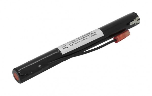 Batterie éclairage de secours NiMH 3.6V 1500mAh L1x3 Mignon AA avec fiche faston 2.8mm +pole et câble 110mm et prise faston 2.8mm -pole remplace Onelux AA09