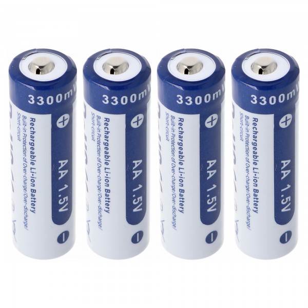 4x AA 1,5 V 3300 mWh batterie lithium-ion typique 2000 mAh rechargeable 1,5 V uniquement avec chargeur spécial