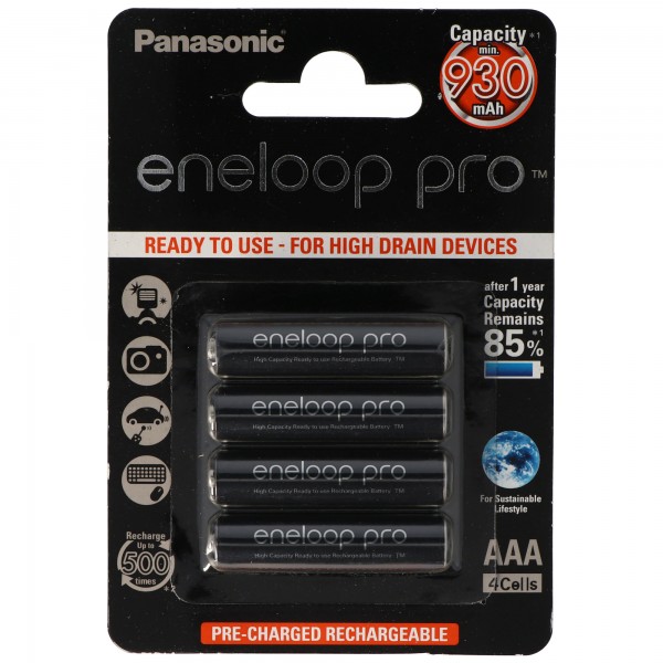 Panasonic eneloop Pro AAA LR03 BK-4HCCE / 4BE et AccuCell BatterieBox AAA