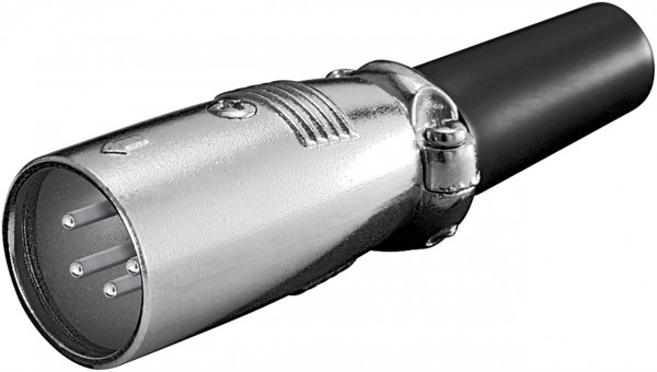 Connecteur microphone Goobay, connecteur XLR (4 broches) - avec décharge de traction vissée