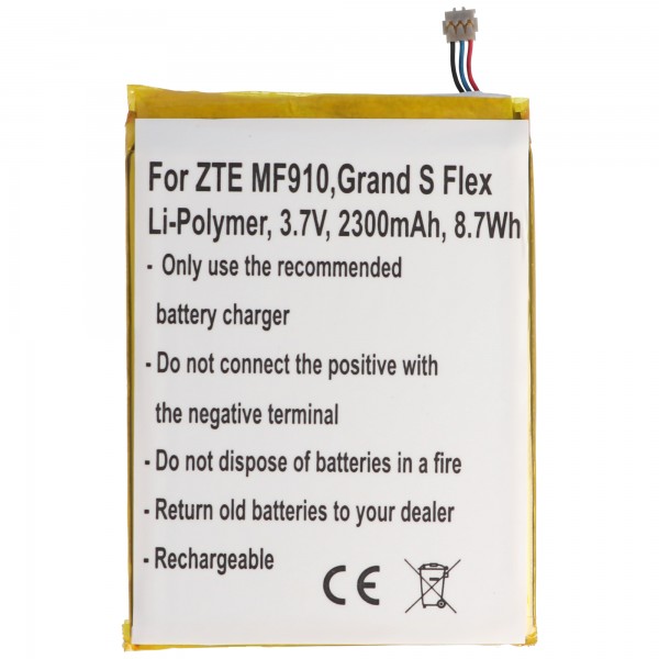 Batterie pour ZTE MF910 batterie Li3823T43P3h715345, ZTE Grand S Flex, MF910, MF910 4G LTE