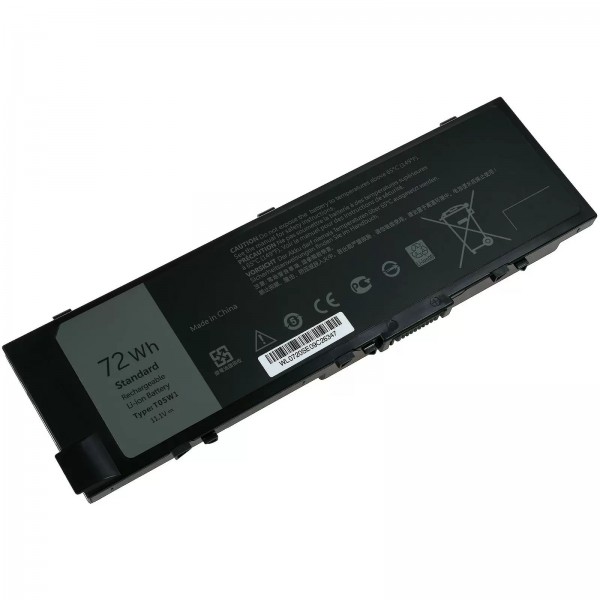 Batterie pour ordinateur portable Dell Precision 15 série 7510, série 17 7710, type 0FNY7 et autres - 11,1V - 6500 mAh