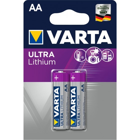 Pile au lithium Varta AA, Mignon, 6106, Varta Ultra Lithium, 1,5 V, blister de 2