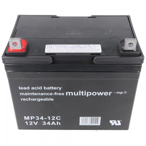 Batterie au plomb multipolaire MP34-12C 12 volts 34Ah