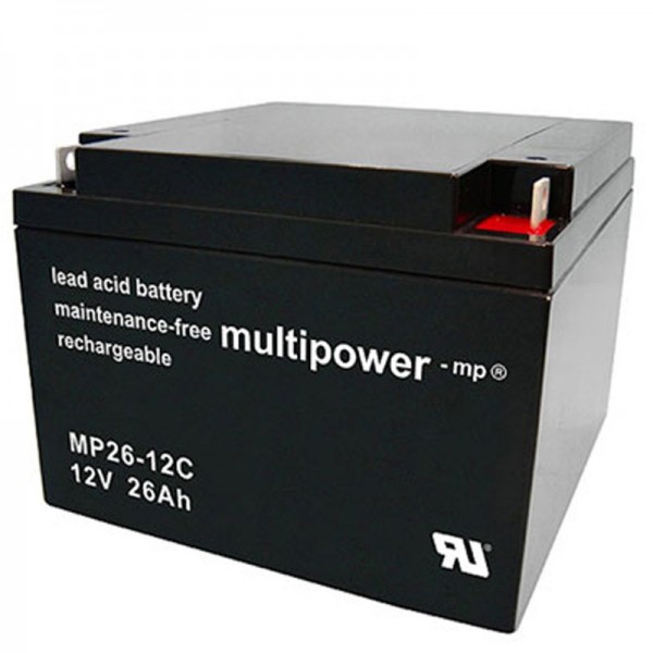 Cycle de la batterie Multipower MP26-12C PB 12Volt 26Ah, preuve de cycle