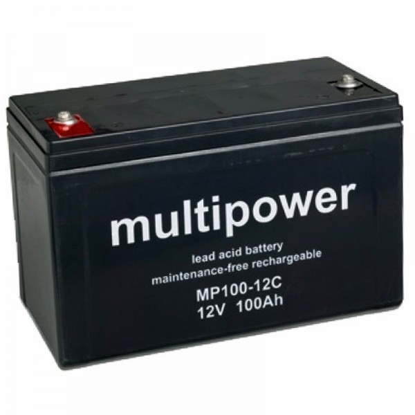 MP100-12C Batterie au plomb Multipower 12 Volts 100Ah 338x170x212mm