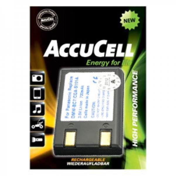 AccuCell batterie adaptéee pour Panasonic CGR-S101A, DMW-BC7, DMC-F7