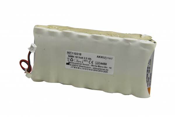 Batterie NiMH pour aspirateur Atmos Wound S 041 18 V 2,5 Ah conforme aux normes CE
