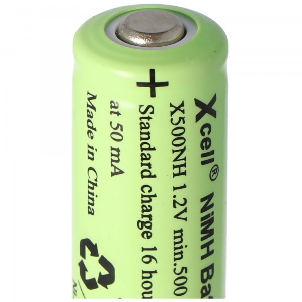 Batterie AccuCell Lady 50NH, LR1, batterie NiMH taille N 500mAh avec tête, pôle positif