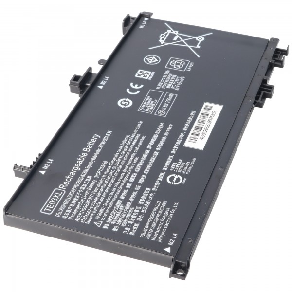 Batterie adaptéee pour HP Pavilion 15 UHD, Pavilion 15-BC, TE03XL, HSTNN-UB7A, TPN-Q173, 11.55V 5100-5300mAh