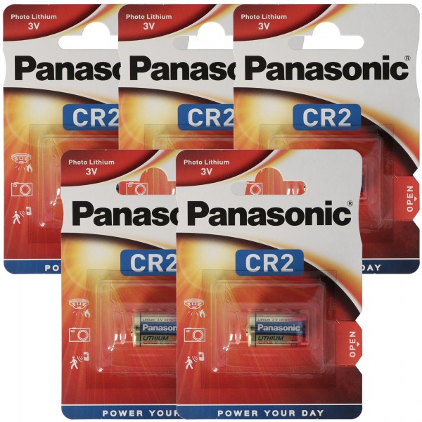 Panasonic CR2 Pile au lithium CR2EP, pile CR-2 de 5