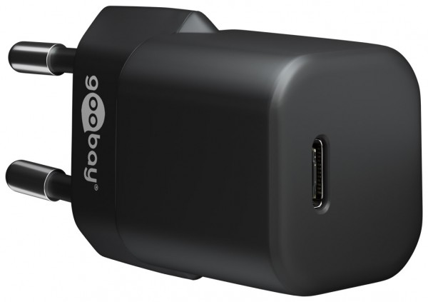 Goobay USB-C™ PD (Power Delivery) chargeur rapide nano (30 W) noir - convient aux appareils avec USB-C™ (Power Delivery) tels que par exemple iPhone 12