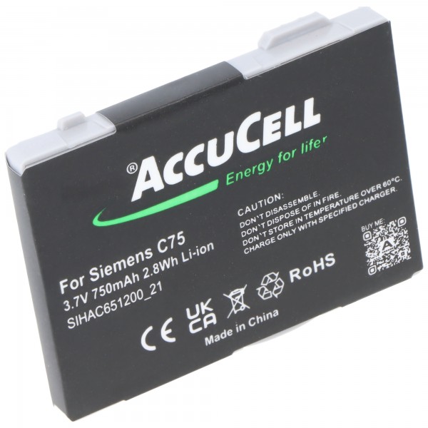 AccuCell batterie adaptéee pour Siemens C75, 750mAh