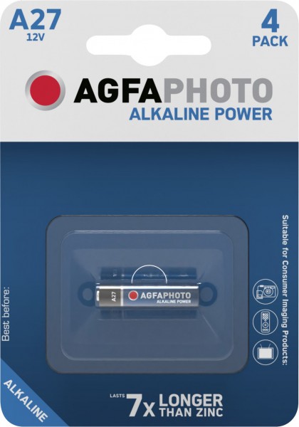 Pile alcaline Agfaphoto, LR27, V27A, alimentation 12 V, blister de vente au détail (paquet de 1)