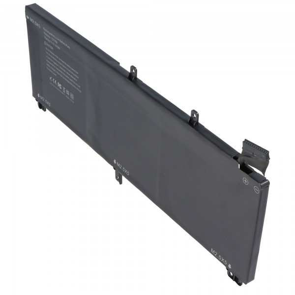 Batterie pour Dell XPS 15 9530, H76MY, Li-Polymer, 11.1V, 5500mAh, 61.0Wh, intégrée