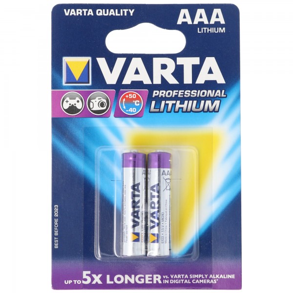 Pile au lithium Varta AAA, Micro, FR03, 6103, Varta Ultra Lithium, 1,5 V