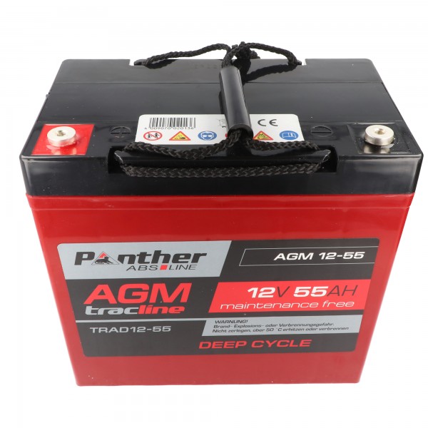 Batterie plomb Panther tracline AGM Deep Cycle 12V 55Ah Batterie plomb gel AGM