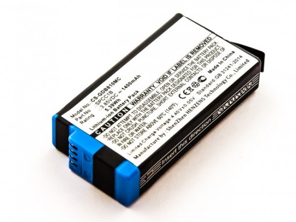 Batterie adaptéee pour GoPro Max, Li-ion, 3.85V, 1400mAh, 5.4Wh