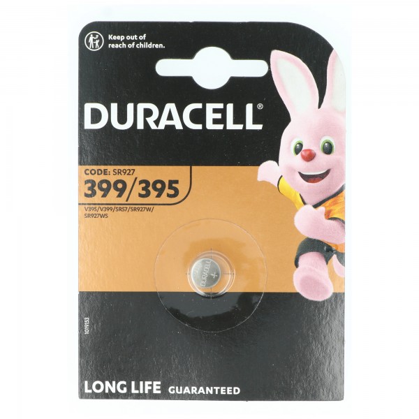 Batterie Duracell Oxyde d'argent, pile bouton, 395/399, SR57, montre 1,5 V, blister de vente au détail (1 paquet)