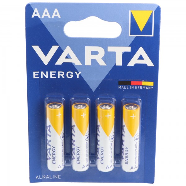 Pile alcaline Varta Energy, Micro, AAA, LR03, 1,5 V Lot de 4