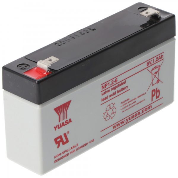 YUASA NP1.2-6 batterie PB 6.0 volt 1200mAh