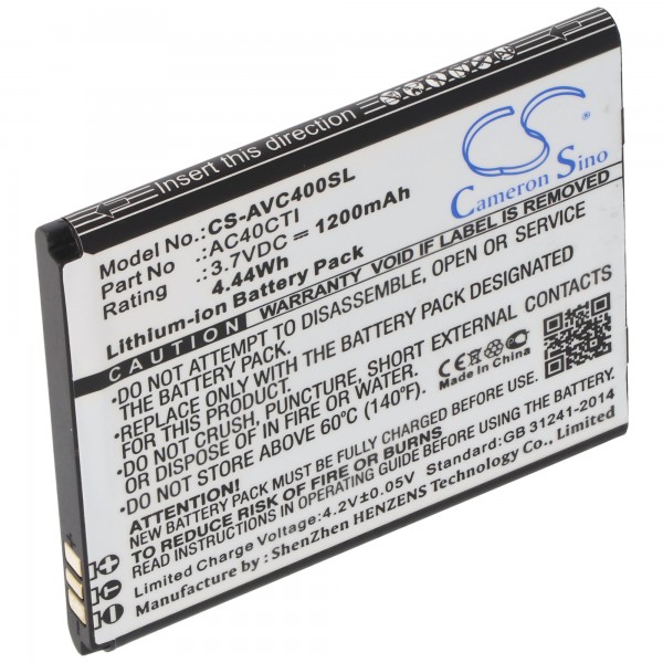 La batterie de réplique AC40CTI ne convient que pour la batterie Archos AC40CTI