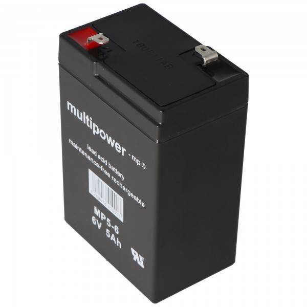 Batterie au plomb Multipower MP4.5-6 avec contacts Faston de 4,8 mm