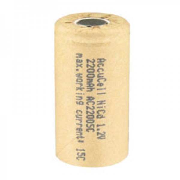 Batterie AccuCell Sub-C NiMH 2000mAh sans étiquette de soudure