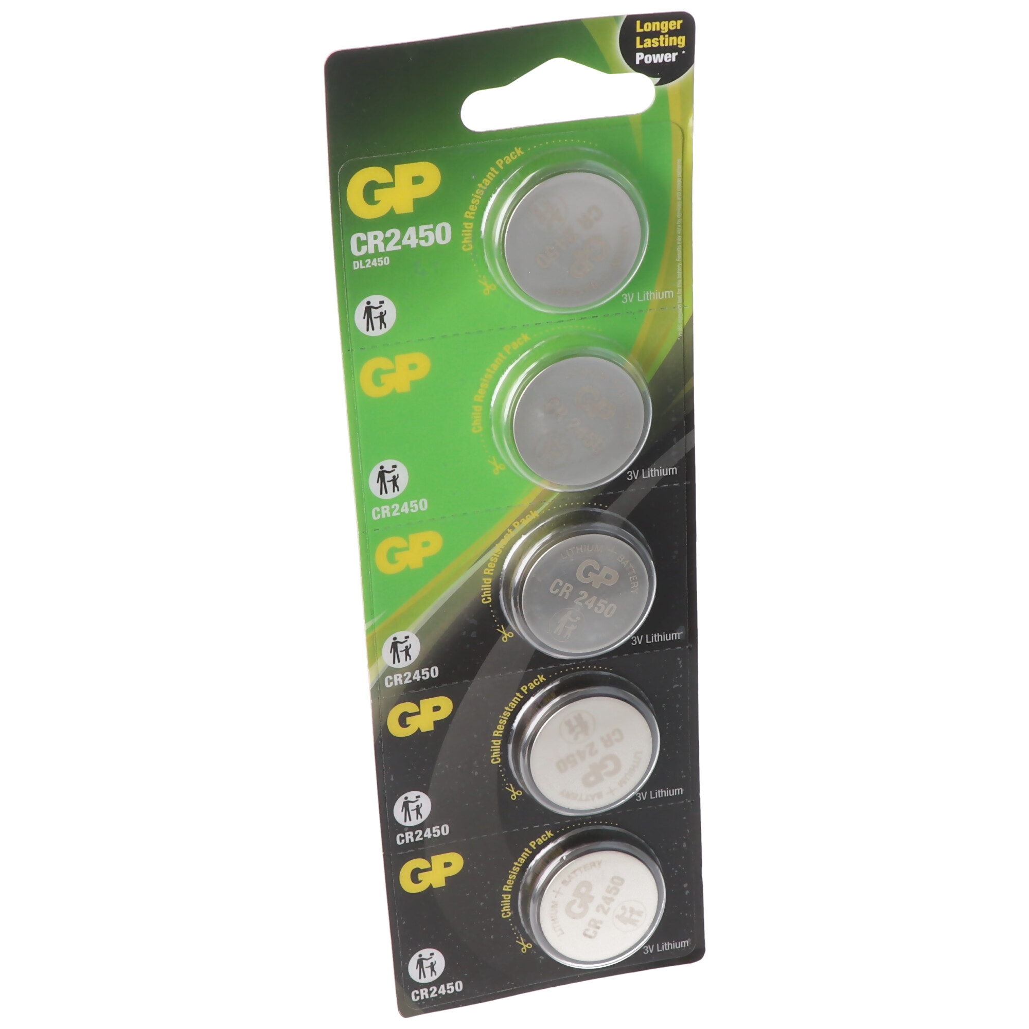 GP CR2450 pile bouton lithium 3V 2 pièces