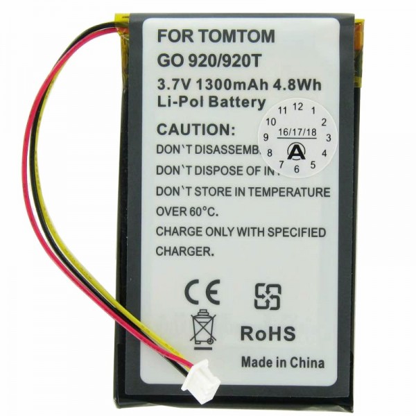 Batterie adaptée pour TomTom Go920, Go920T, AHL03713100