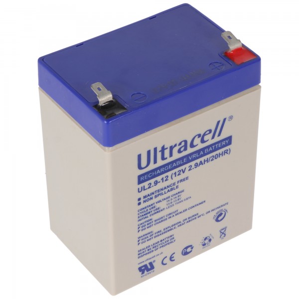 Batterie au plomb Ultracell UL2.9-12 12V 2.9Ah Batterie au plomb AGM