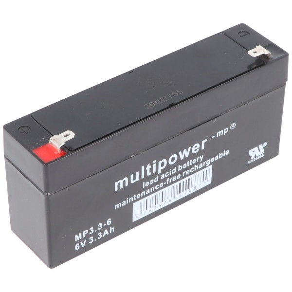 Batterie plomb multi-puissance MP3.3-6 avec contact Faston 4.8mm