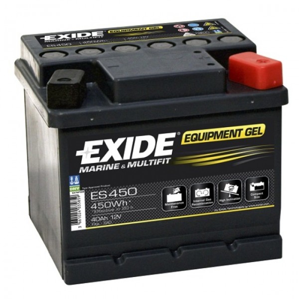 Exide Equipment Gel ES 450 (G40) Batterie au plomb-acide avec connexion à vis M6 12V, 40000mAh