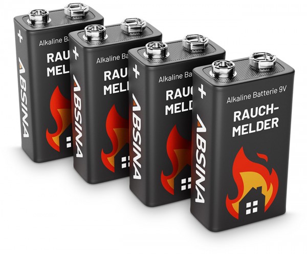 Pack de 4 piles alcalines 9V 6LR61 idéales pour les détecteurs de fumée, les détecteurs de fumée, les appareils de mesure, les jouets et autres