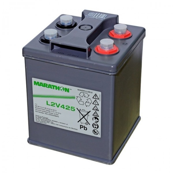 Batterie au plomb Exide Marathon L2V425 avec connexion à vis M8 2V, 425000mAh