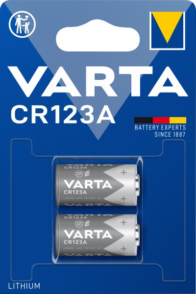 Batterie au lithium Varta, CR123A, photo 3V, blister de vente au détail (paquet de 2)