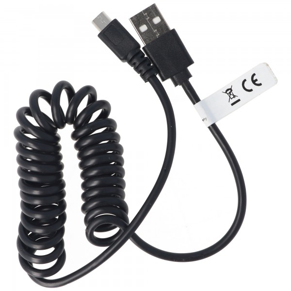 câble de connexion spirale micro-USB USB-A mâle à micro-USB mâle